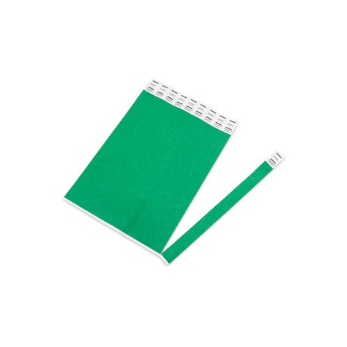 Advantus Crowd Management Wristbands, Sequentially Numbered, 10" x 0.75", Green, 100/Pack